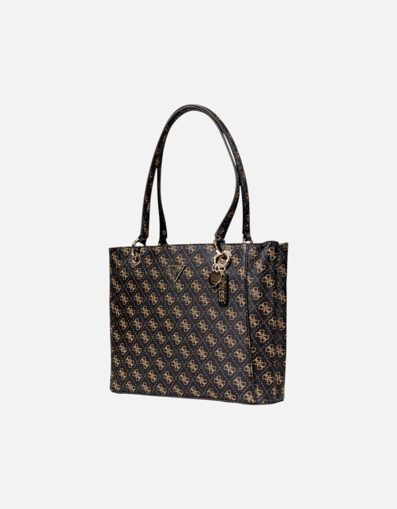 Printed Handbag with Zip and Inside Pockets Women - Brown Bags