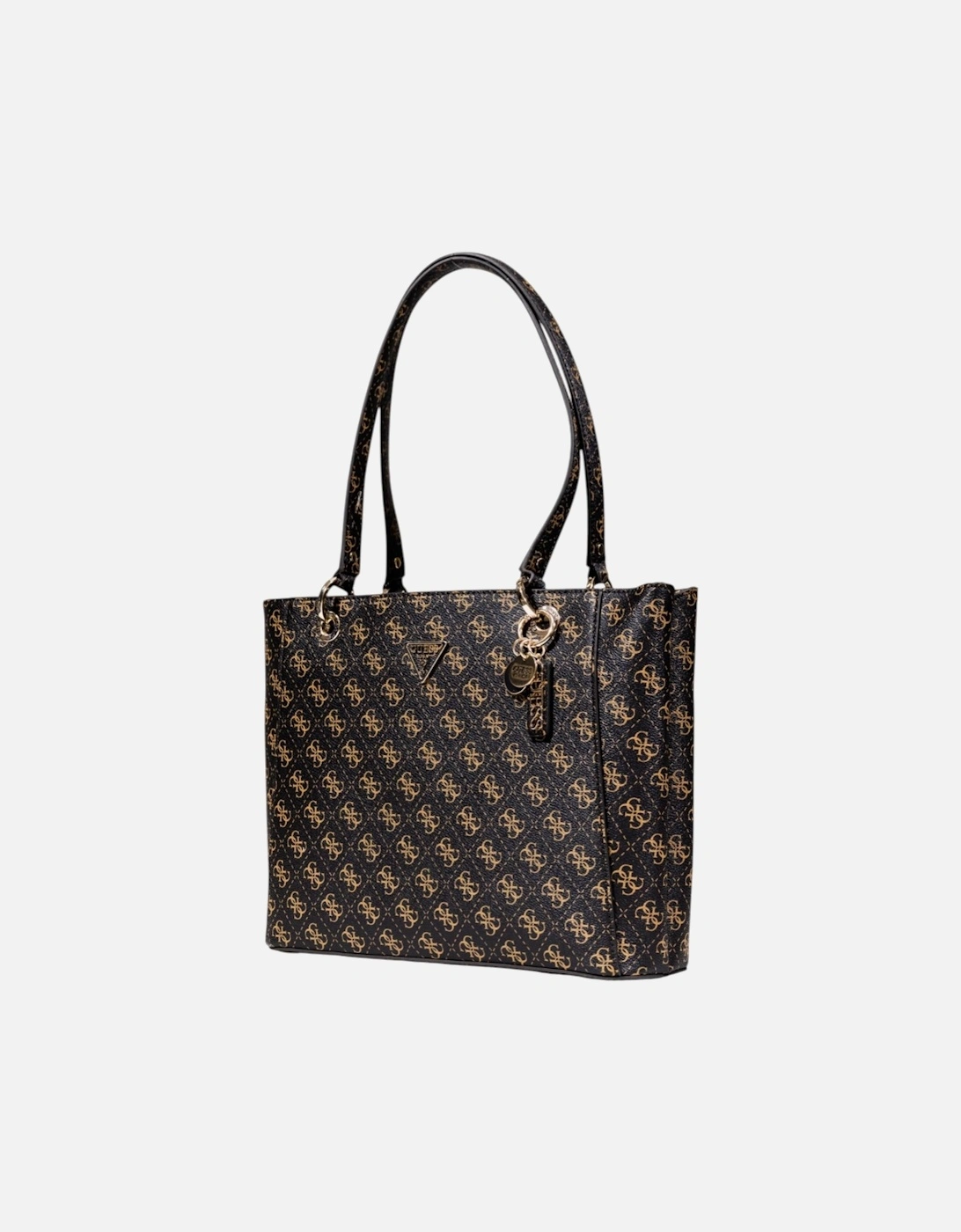 Printed Handbag with Zip and Inside Pockets Women - Brown Bags
