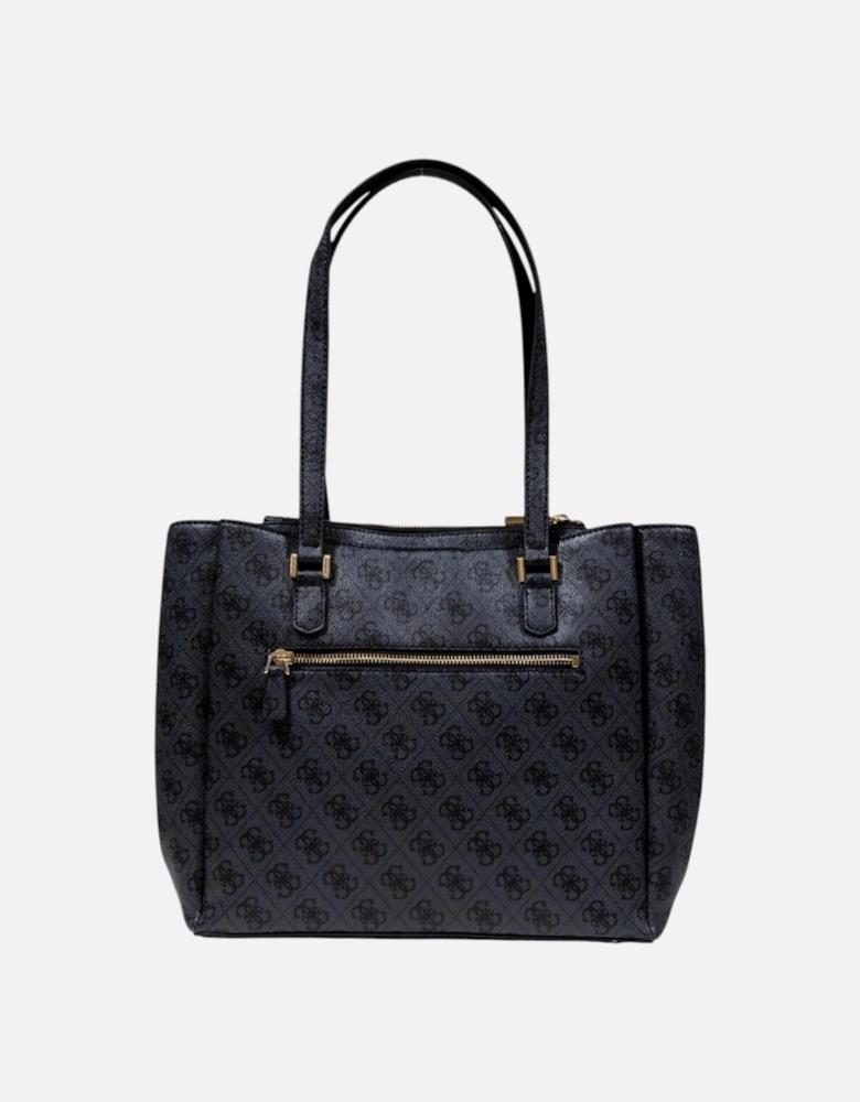 Handbag with Zip and Multiple Pockets Women - Black Bags