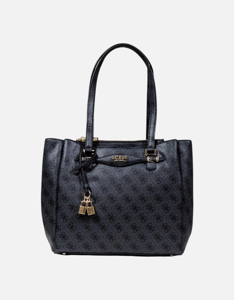 Handbag with Zip and Multiple Pockets Women - Black Bags