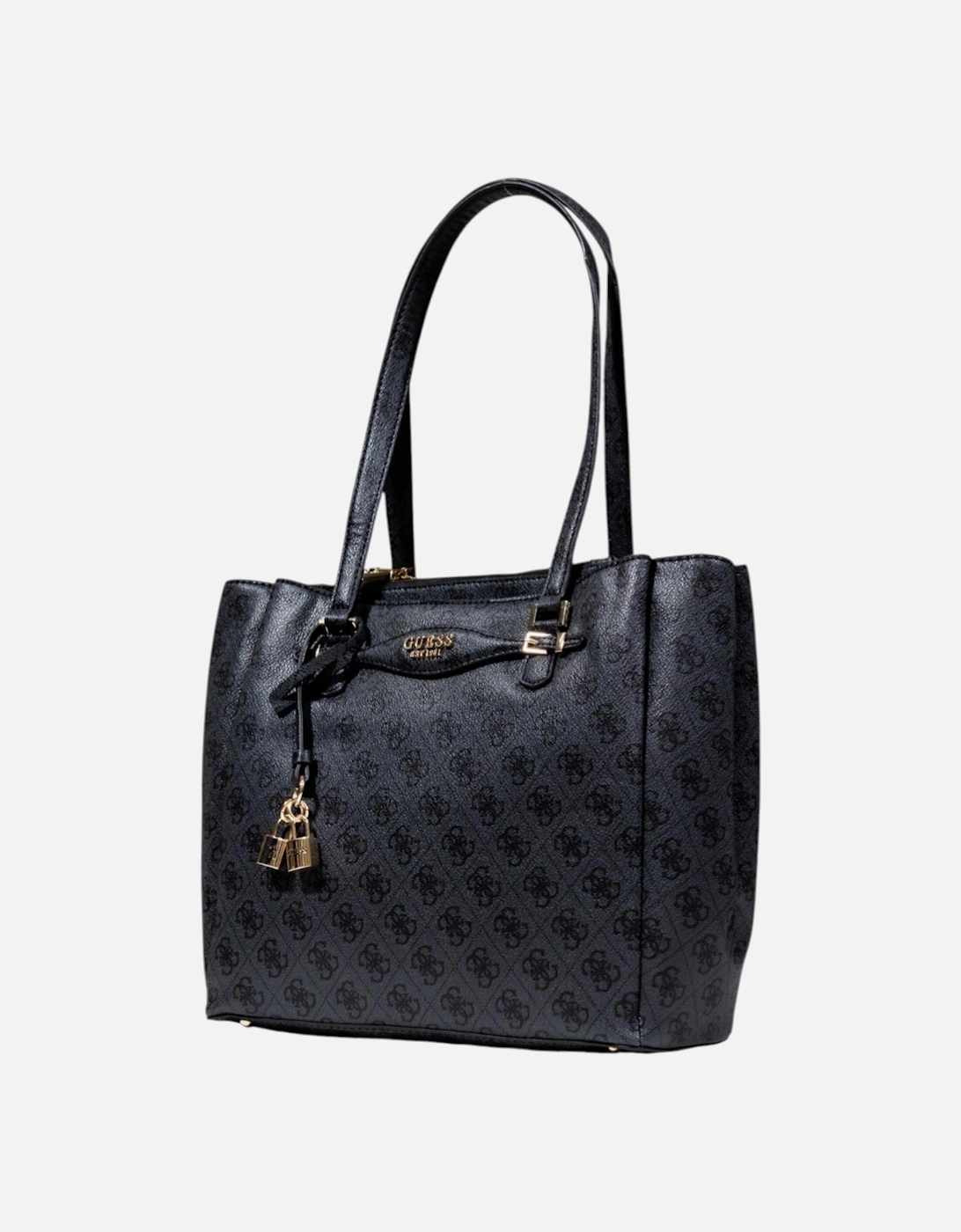 Handbag with Zip and Multiple Pockets Women - Black Bags