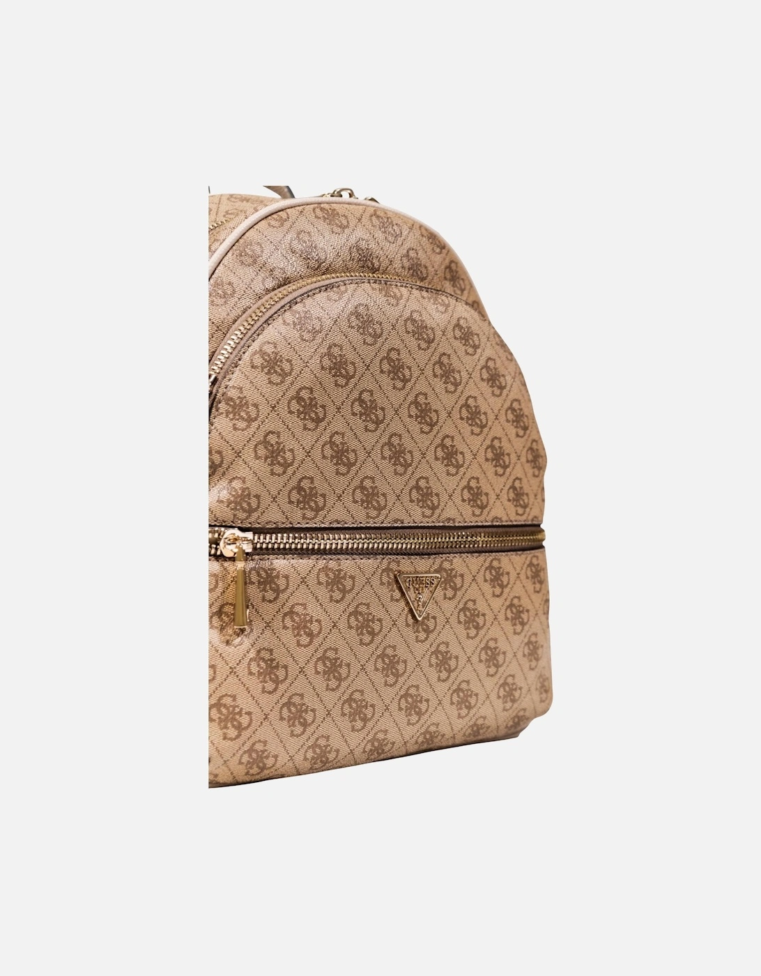 Printed Rucksack with Zip and Multiple Pockets Women - Beige Bags