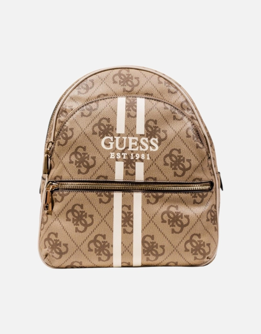 Printed Rucksack with Zip and Multiple Pockets Women - Beige Bags, 4 of 3