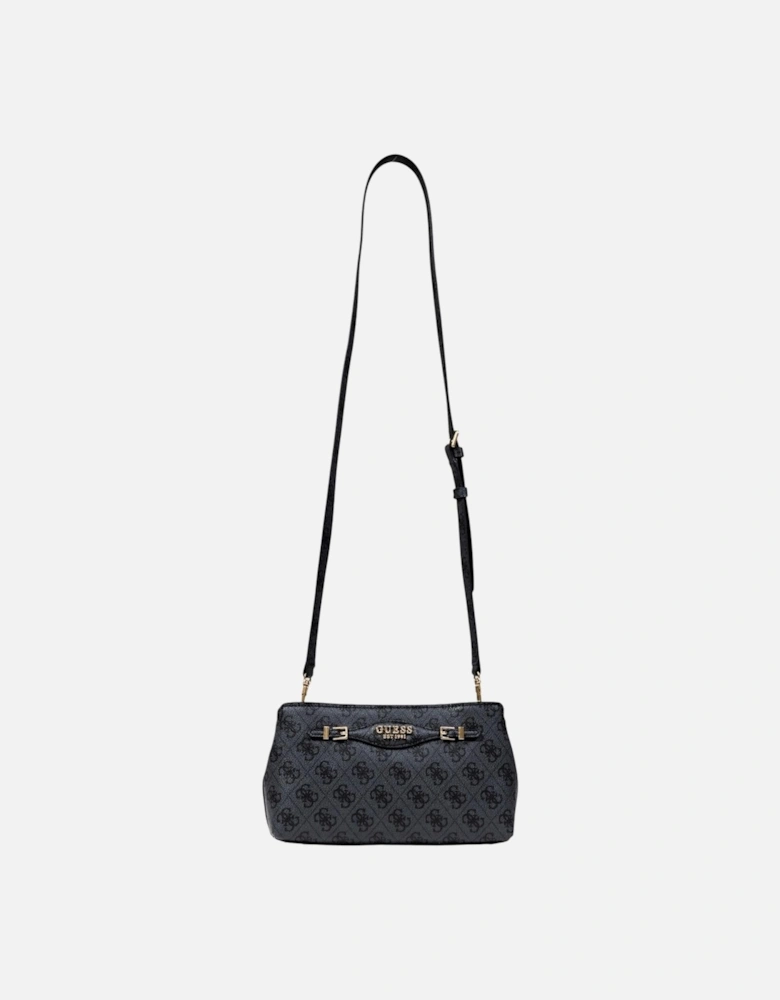 Printed Shoulder Bag with Zip Fastening Women - Black