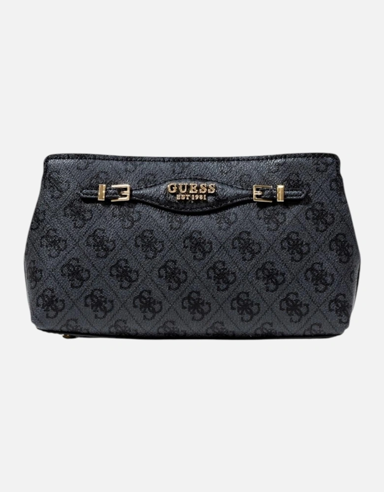 Printed Shoulder Bag with Zip Fastening Women - Black