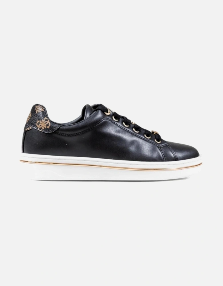 Slip-On Lace-Up Polyurethane Sneakers Women - Black