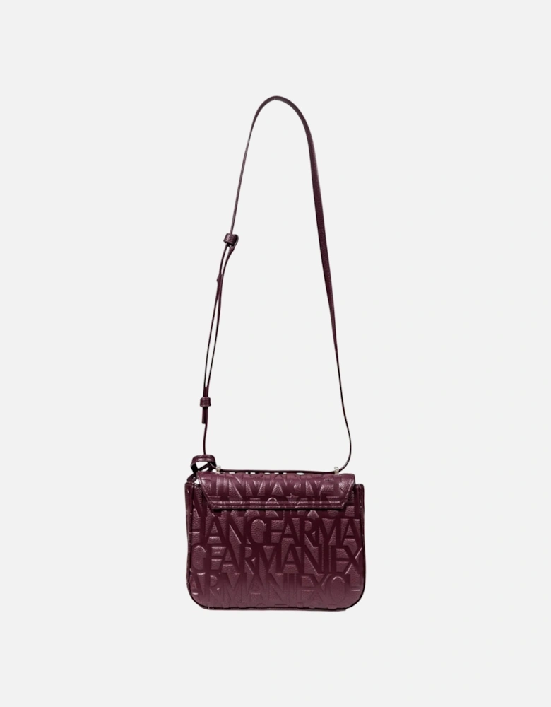 Shoulder Bag with Automatic Button Fastening Women - Bordeaux