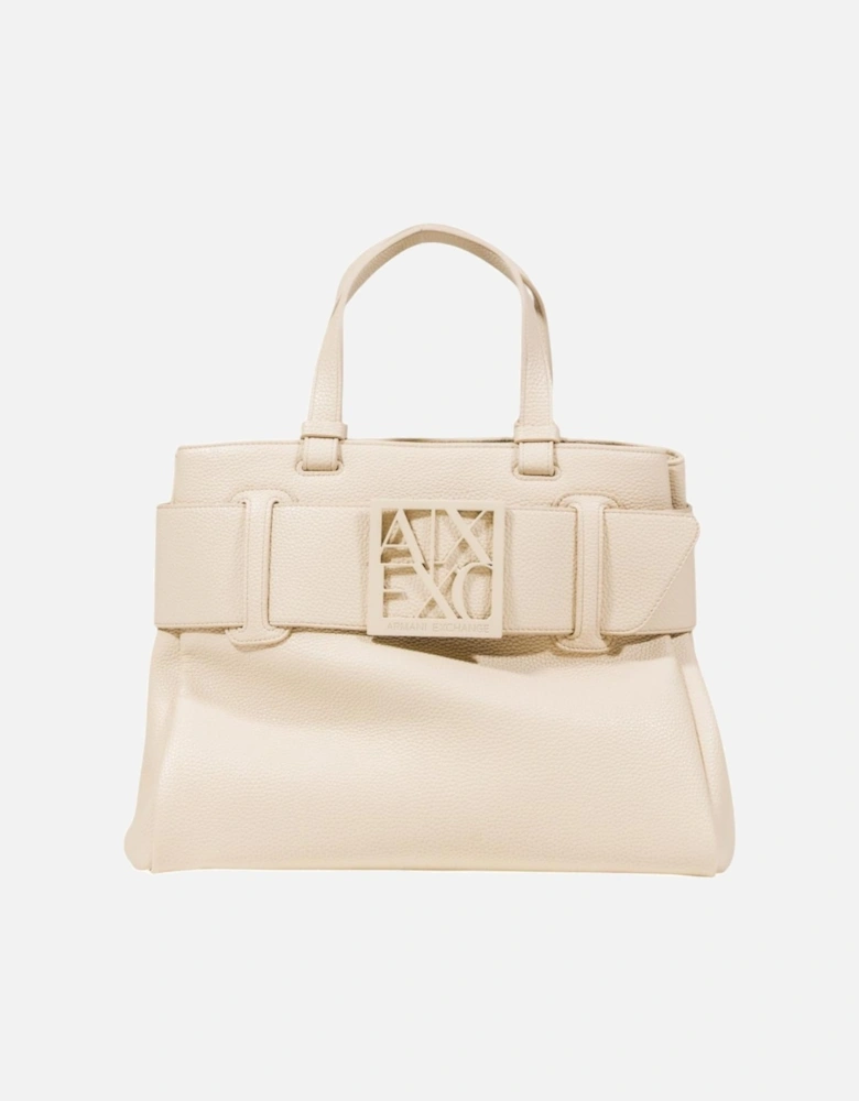 Handbag with Shoulder Strap and Zip Fastening Women - Beige Bags