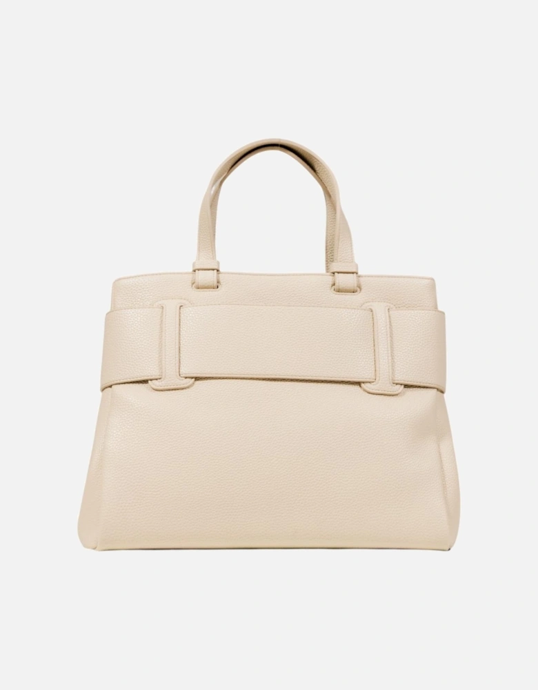 Handbag with Shoulder Strap and Zip Fastening Women - Beige Bags