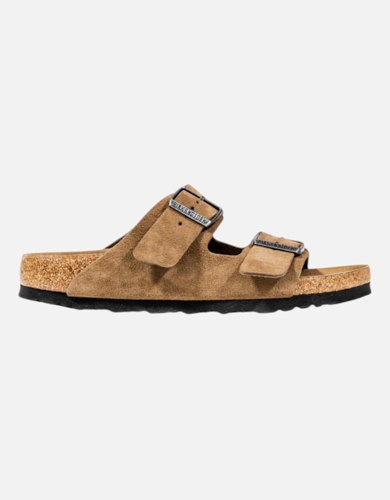 Suede Buckle Strap Slippers Women - Beige