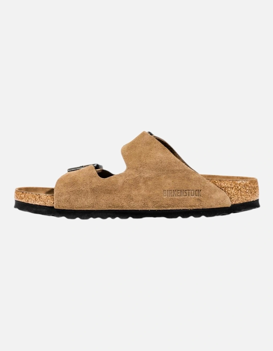 Suede Buckle Strap Slippers Women - Beige