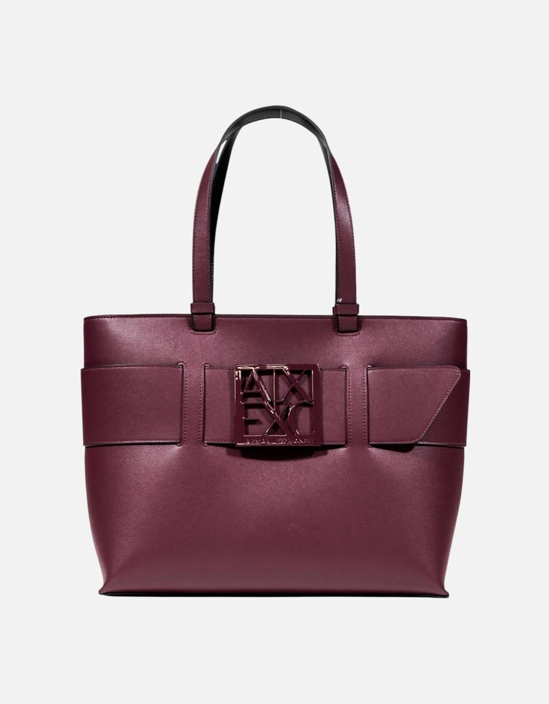 Armani Exchange Women's Red Handbag With Zip And Inside Pockets - Bordeaux Bags - Size: One Size