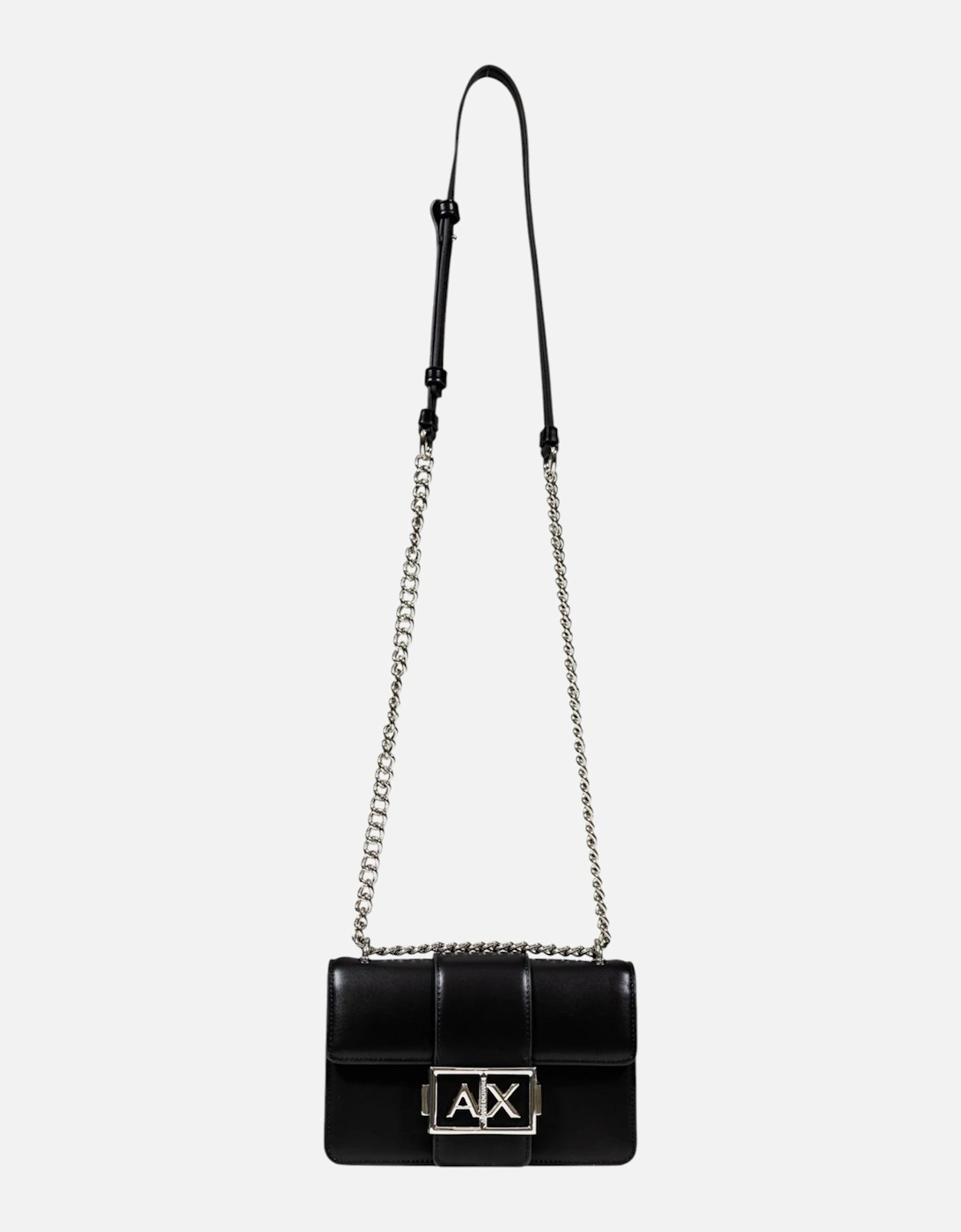 Armani Exchange Women's Black Clip-Fastened Shoulder Bag With Inside Pockets - Size: One Size