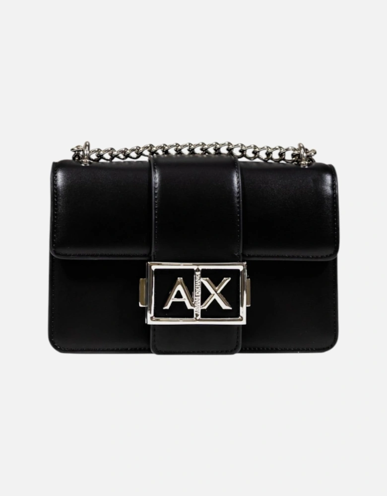 Clip-Fastened Shoulder Bag with Inside Pockets Women - Black
