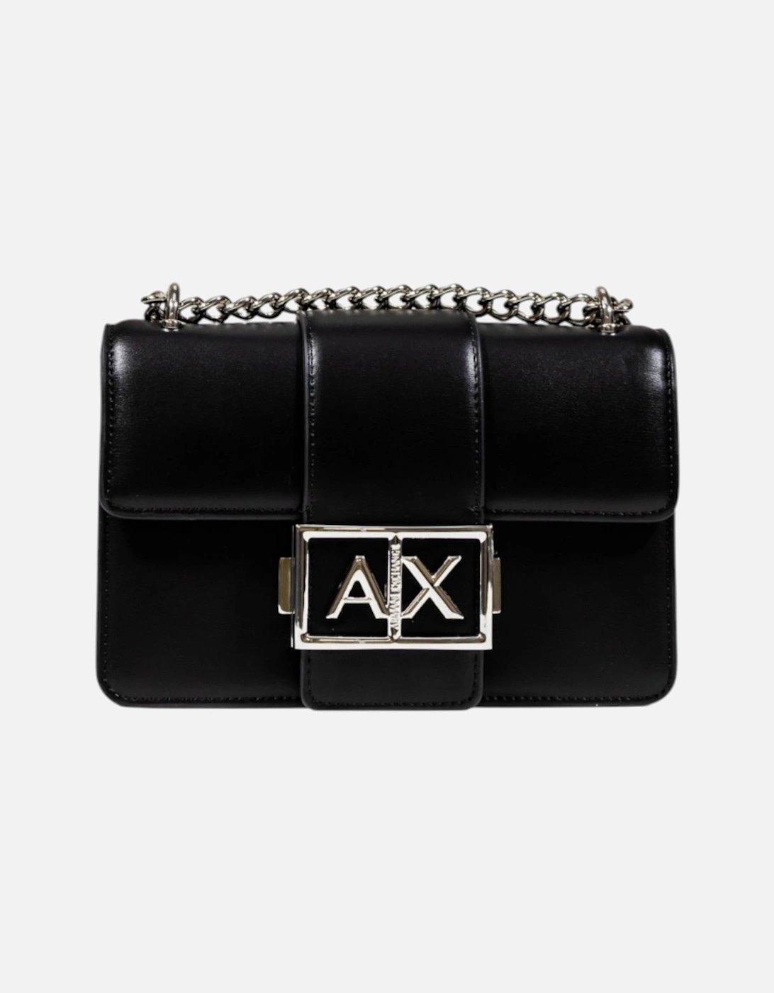 Clip-Fastened Shoulder Bag with Inside Pockets Women - Black