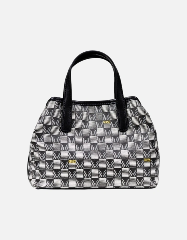 Printed Handbag with Button Fastening Women - Black Bags
