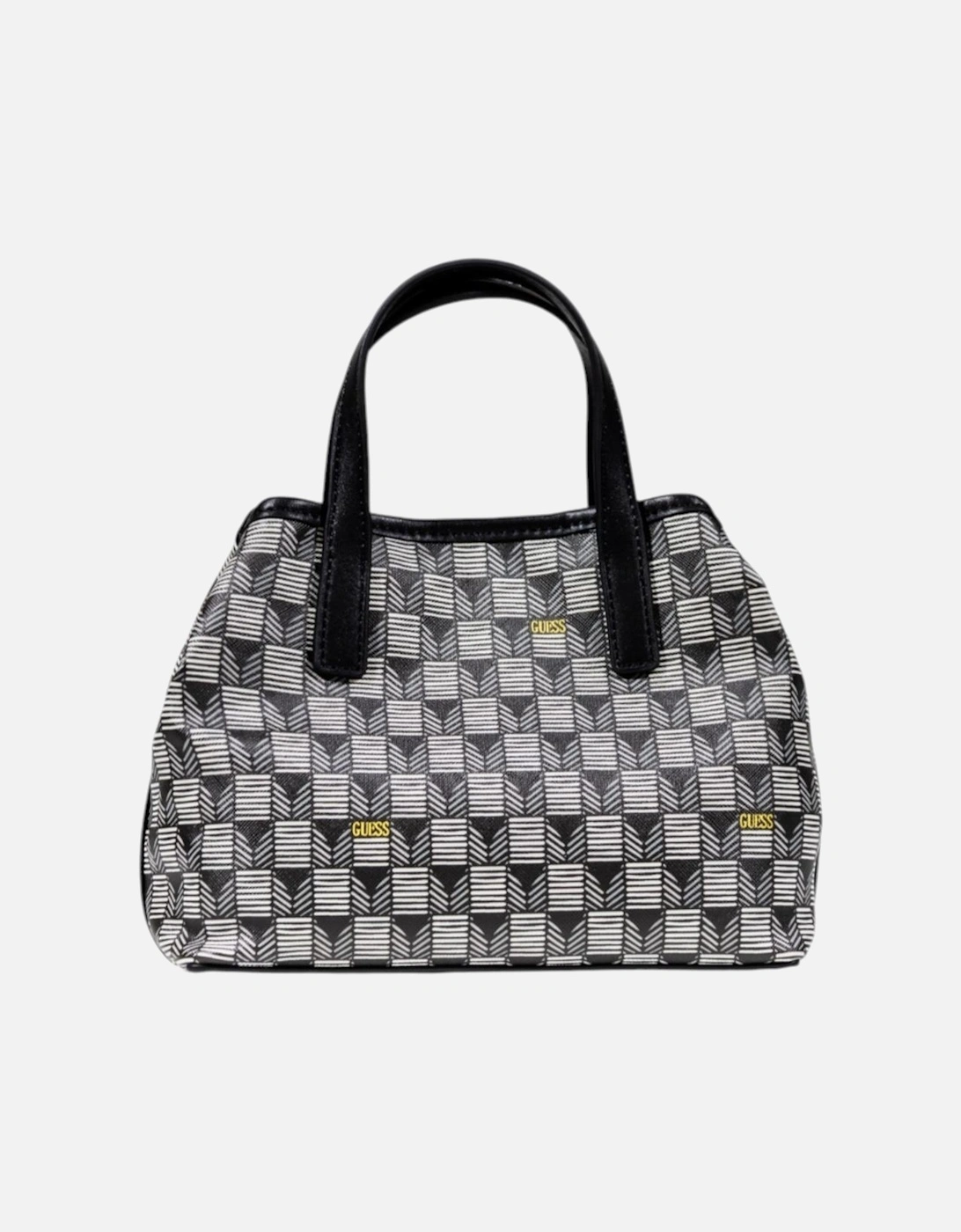 Printed Handbag with Button Fastening Women - Black Bags