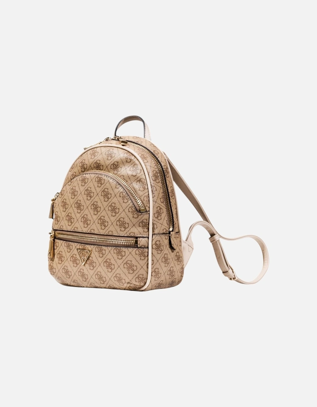 Printed Rucksack with Zip and Multiple Pockets Women - Beige Bags