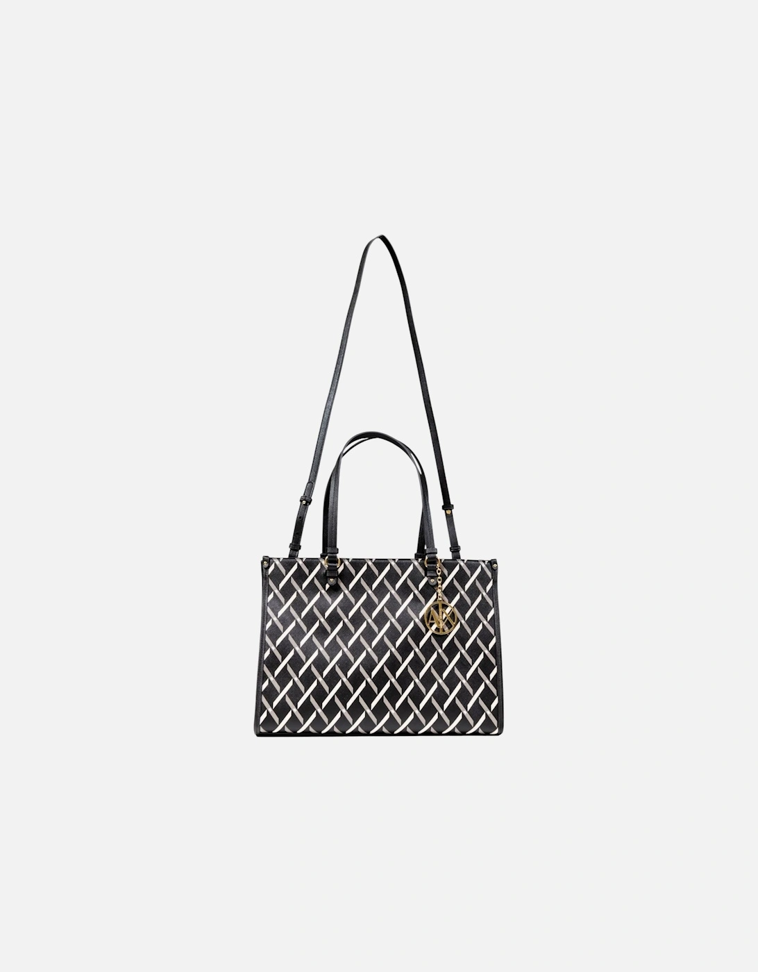 Printed Handbag with Shoulder Strap and Zip Fastening Women - Black, 4 of 3