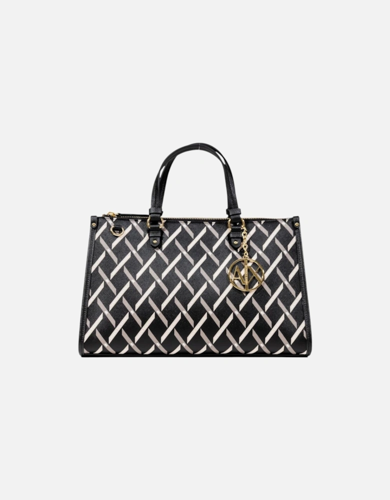 Printed Handbag with Shoulder Strap Women - Black Bags
