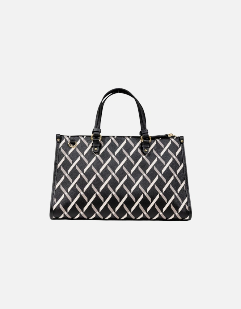 Printed Handbag with Shoulder Strap Women - Black Bags