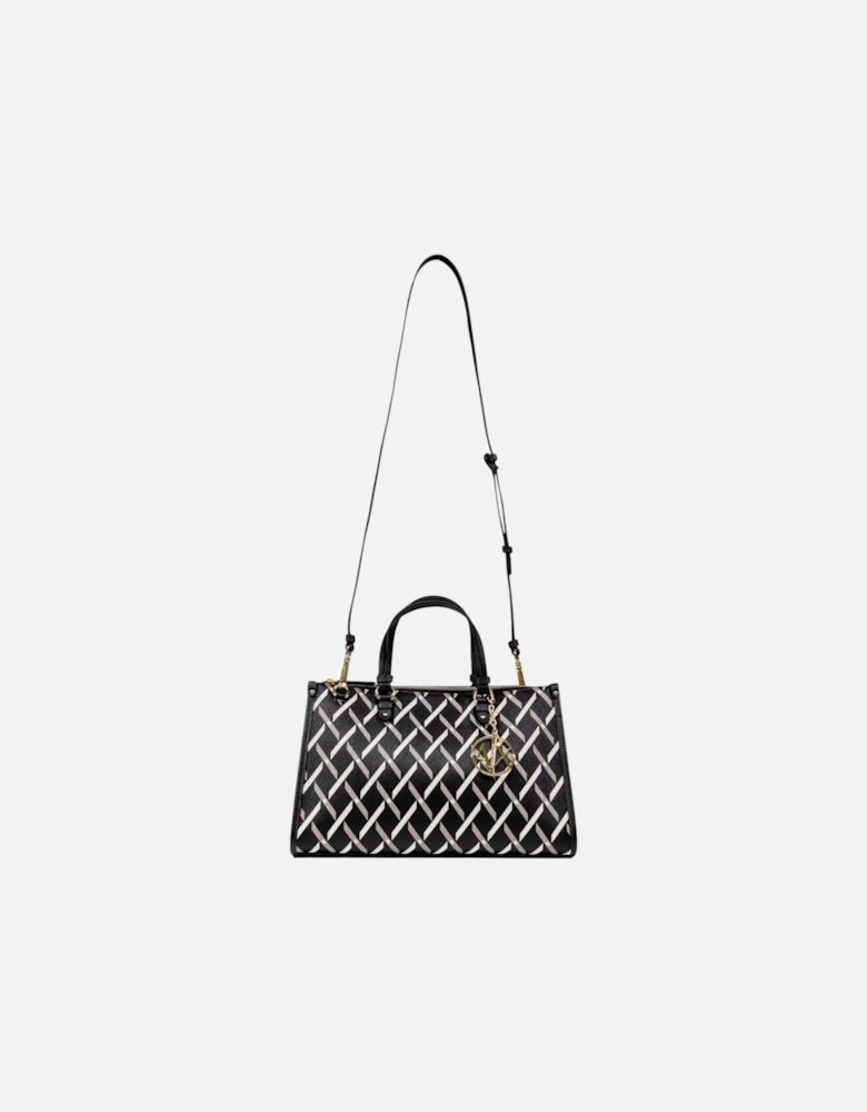 Printed Handbag with Shoulder Strap Women - Black Bags
