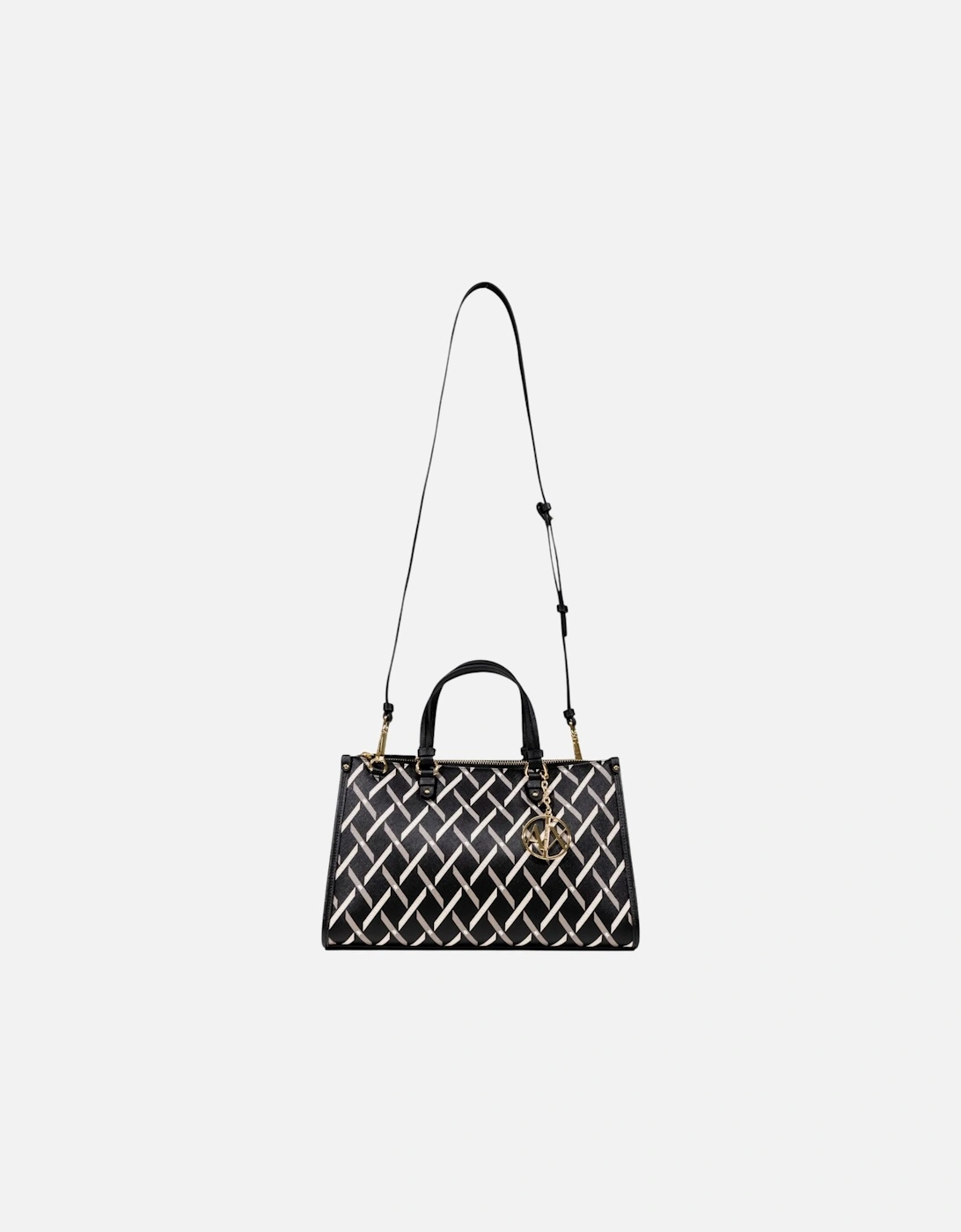 Printed Handbag with Shoulder Strap Women - Black Bags, 4 of 3