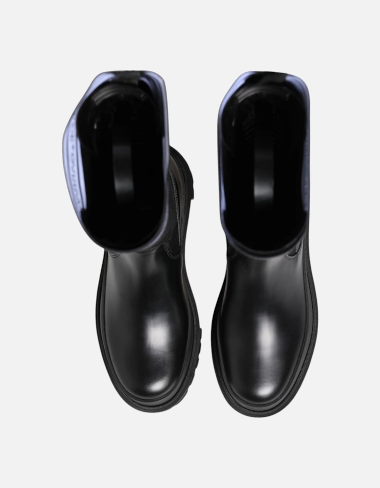 High-Top Sock Boots with Logo Details Women - Black And White