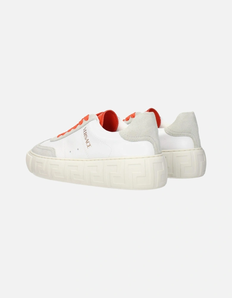Leather Sneakers with Side Logo Women - White
