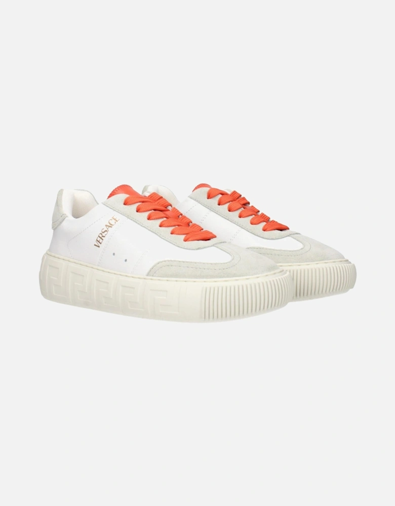 Leather Sneakers with Side Logo Women - White