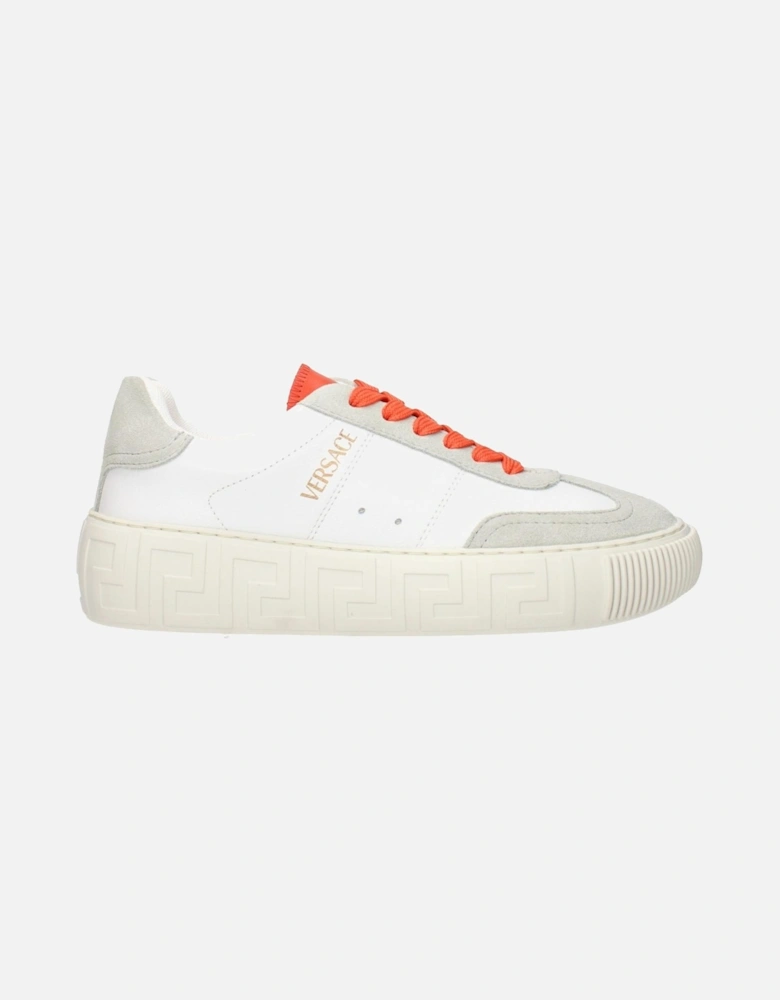 Leather Sneakers with Side Logo Women - White