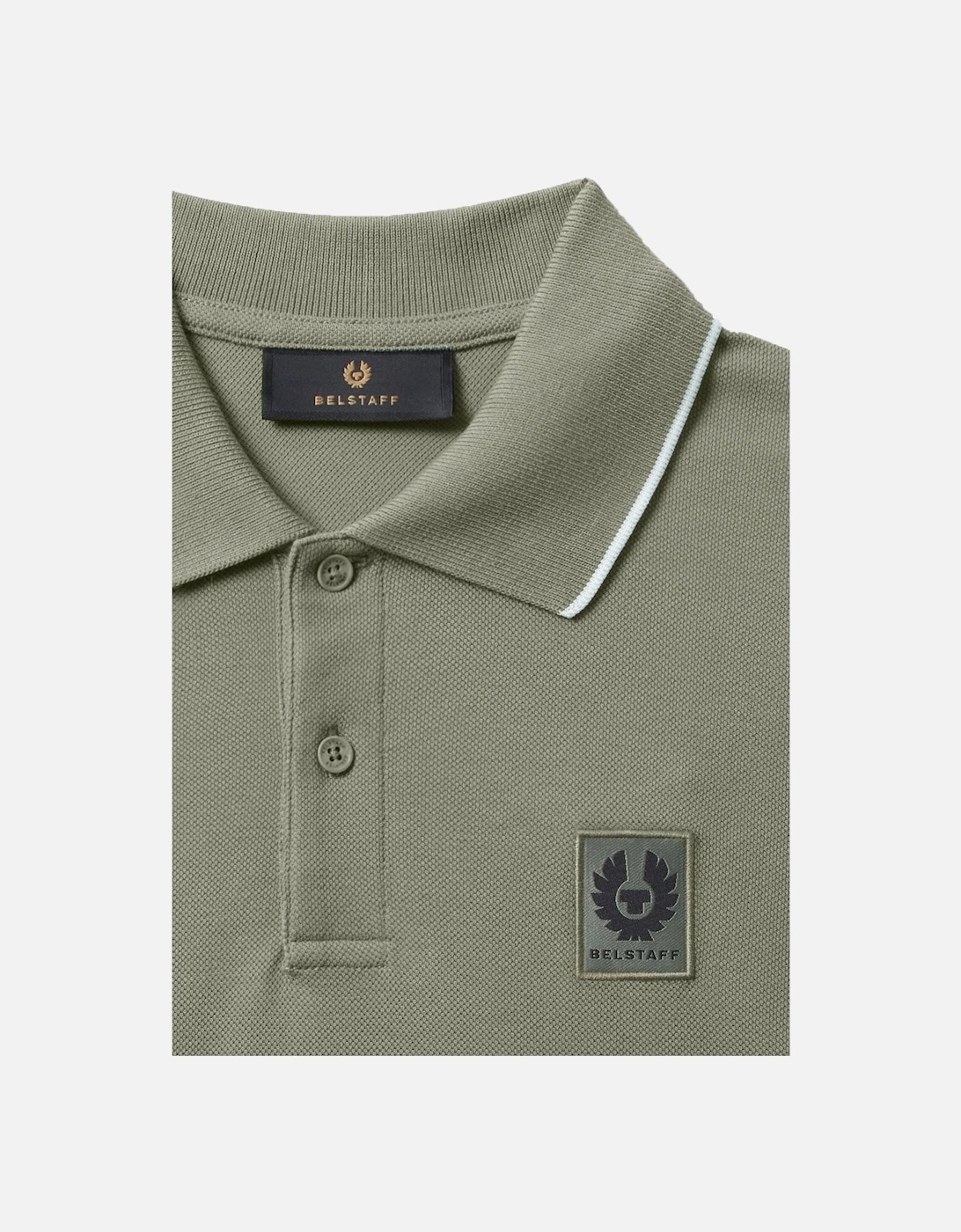 Tipped Polo Shirt Sage Green