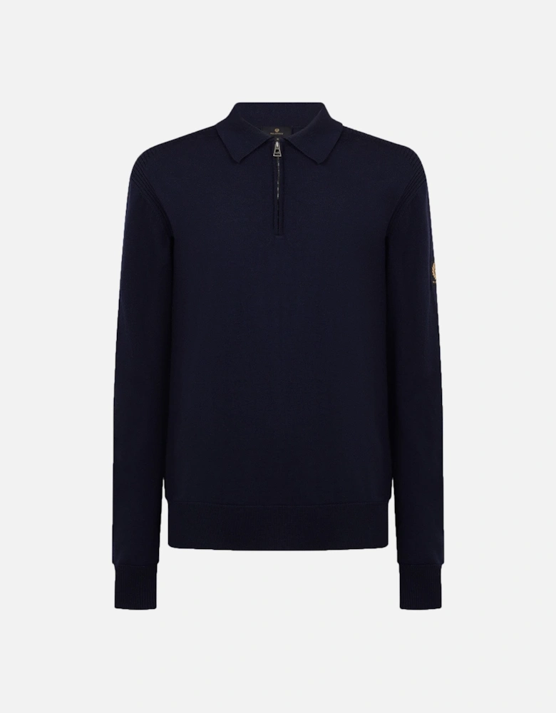 Kyle Knitted Polo Polo Shirt Dark Ink