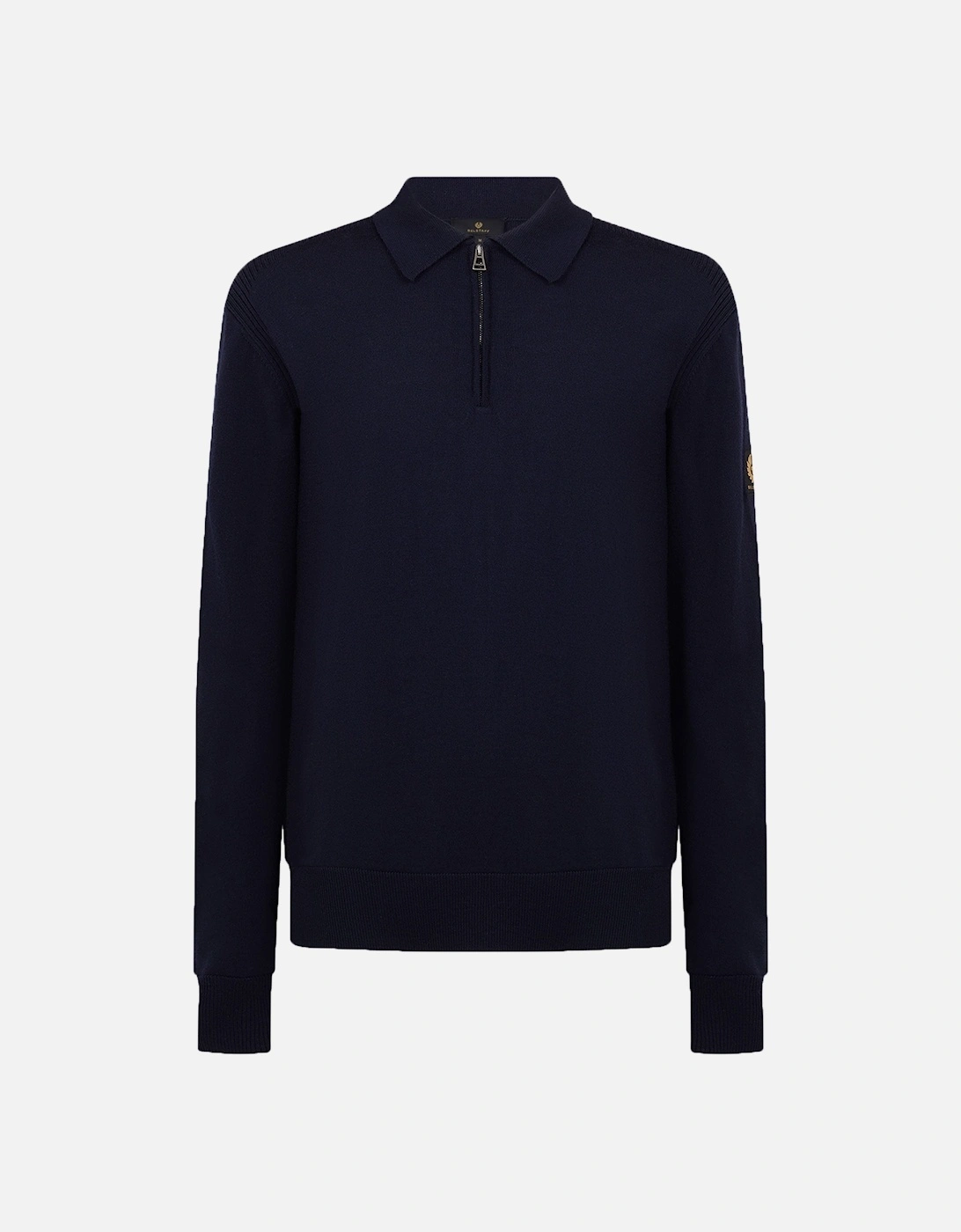 Men's Belstaff Kyle Knitted Polo Polo Shirt Dark Ink - Navy - Size: 38