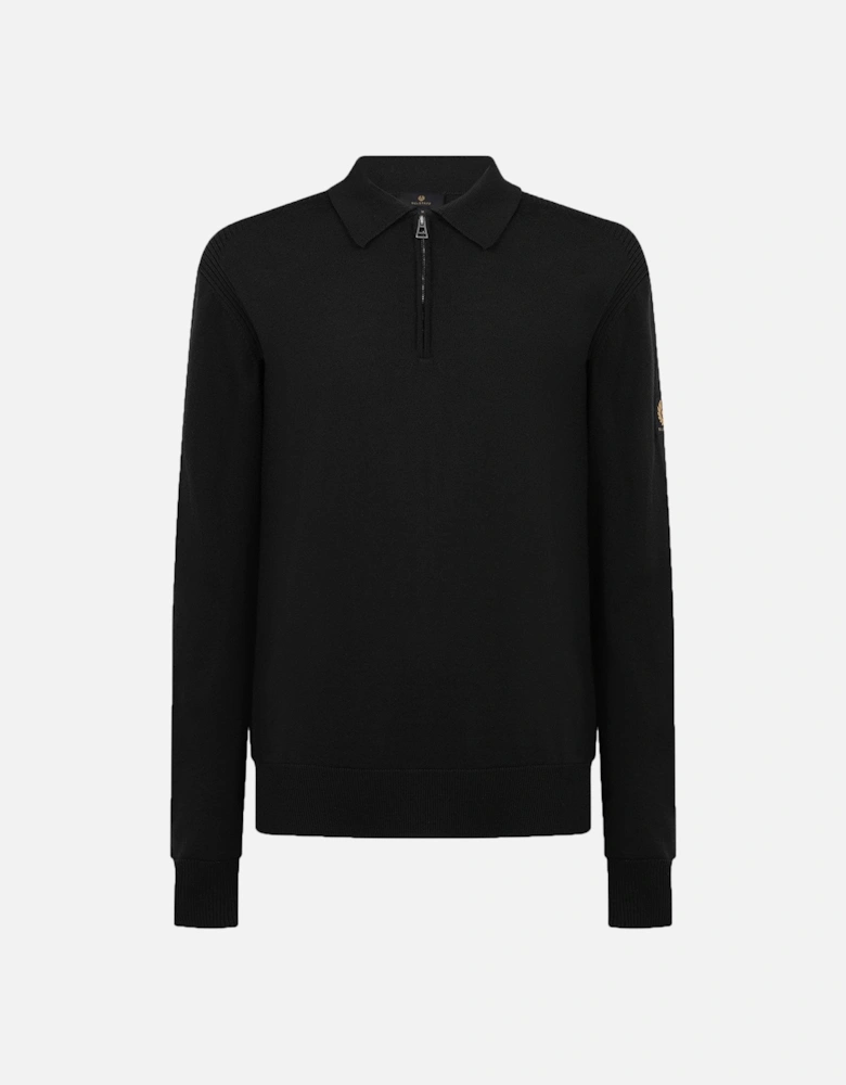 Kyle Knitted Polo Shirt Black