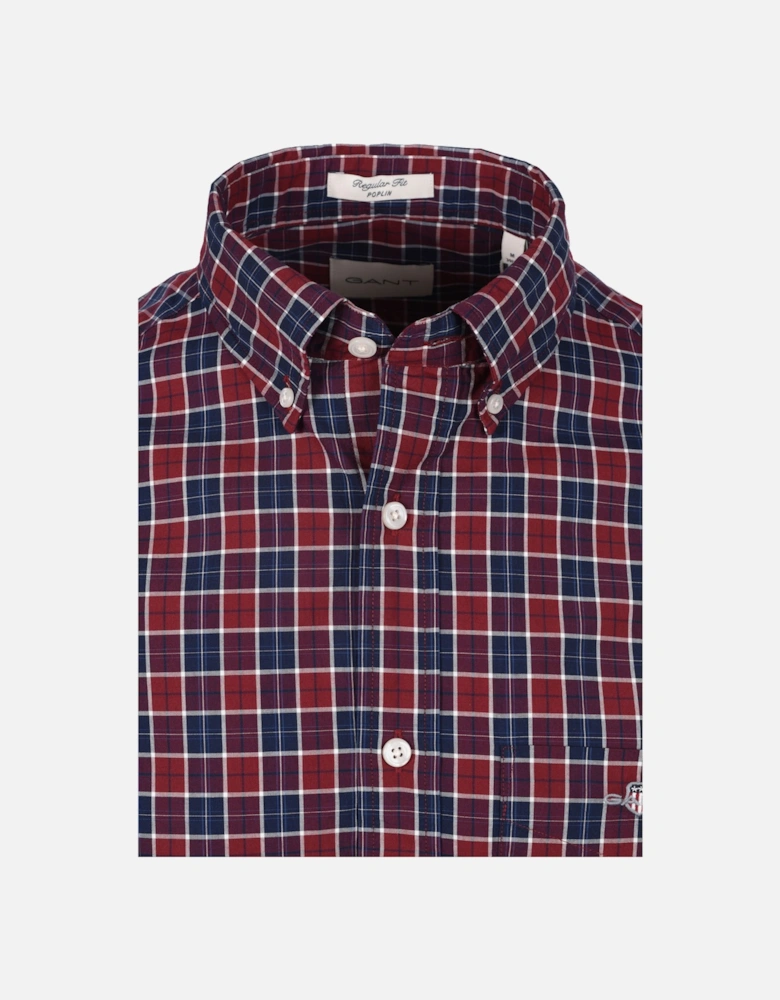 Reg Classic Poplin Check Shirt Plumped Red
