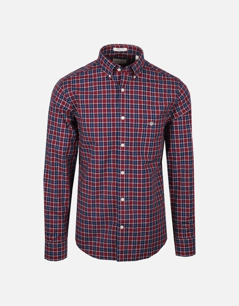 Reg Classic Poplin Check Shirt Plumped Red