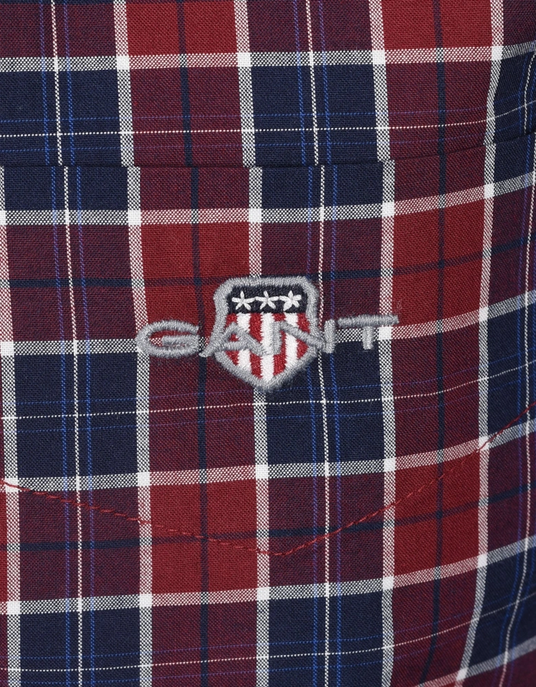 Reg Classic Poplin Check Shirt Plumped Red
