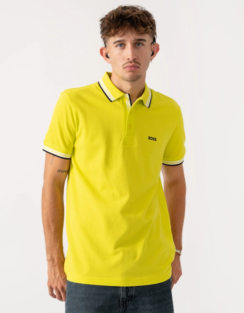 BOSS Green Paddy Mens Cotton-Piqué Polo Shirt with Contrast Logo
