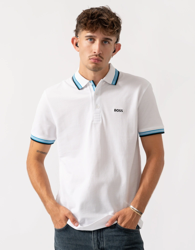 BOSS Green Paddy Mens Cotton-Piqué Polo Shirt with Contrast Logo