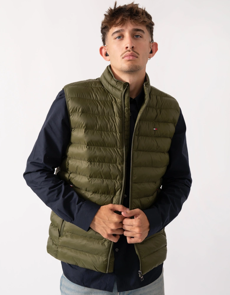 Packable Recycled Mens Quilted Gilet - Huntsman Green