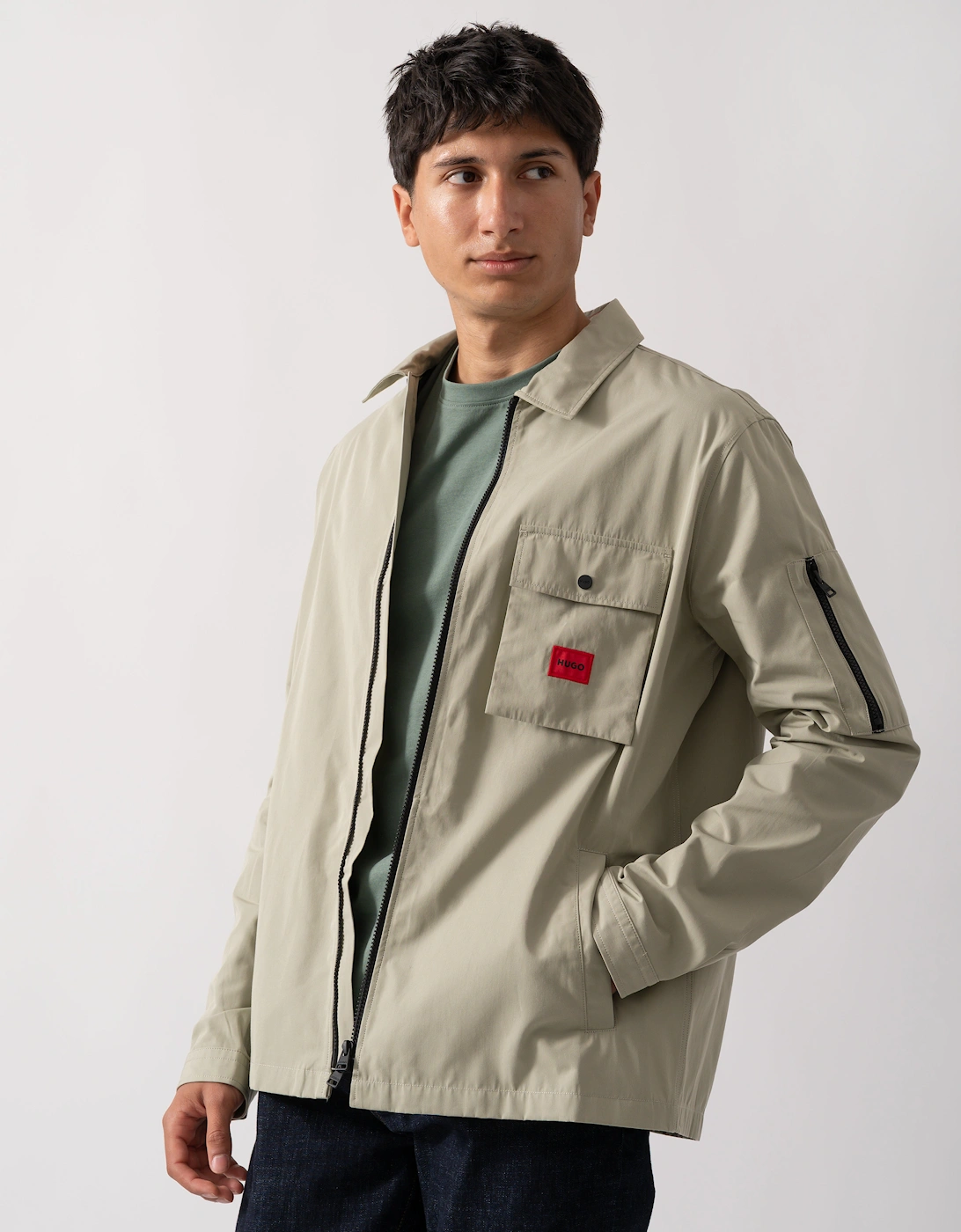 HUGO Emmond Mens Zip Overshirt, 7 of 6