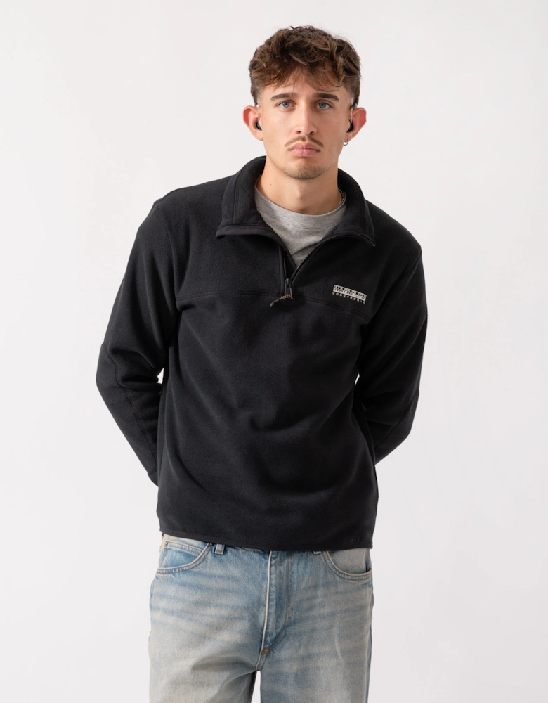 Dergana Mens Half Zip Sweatshirt - Black Beauty 941