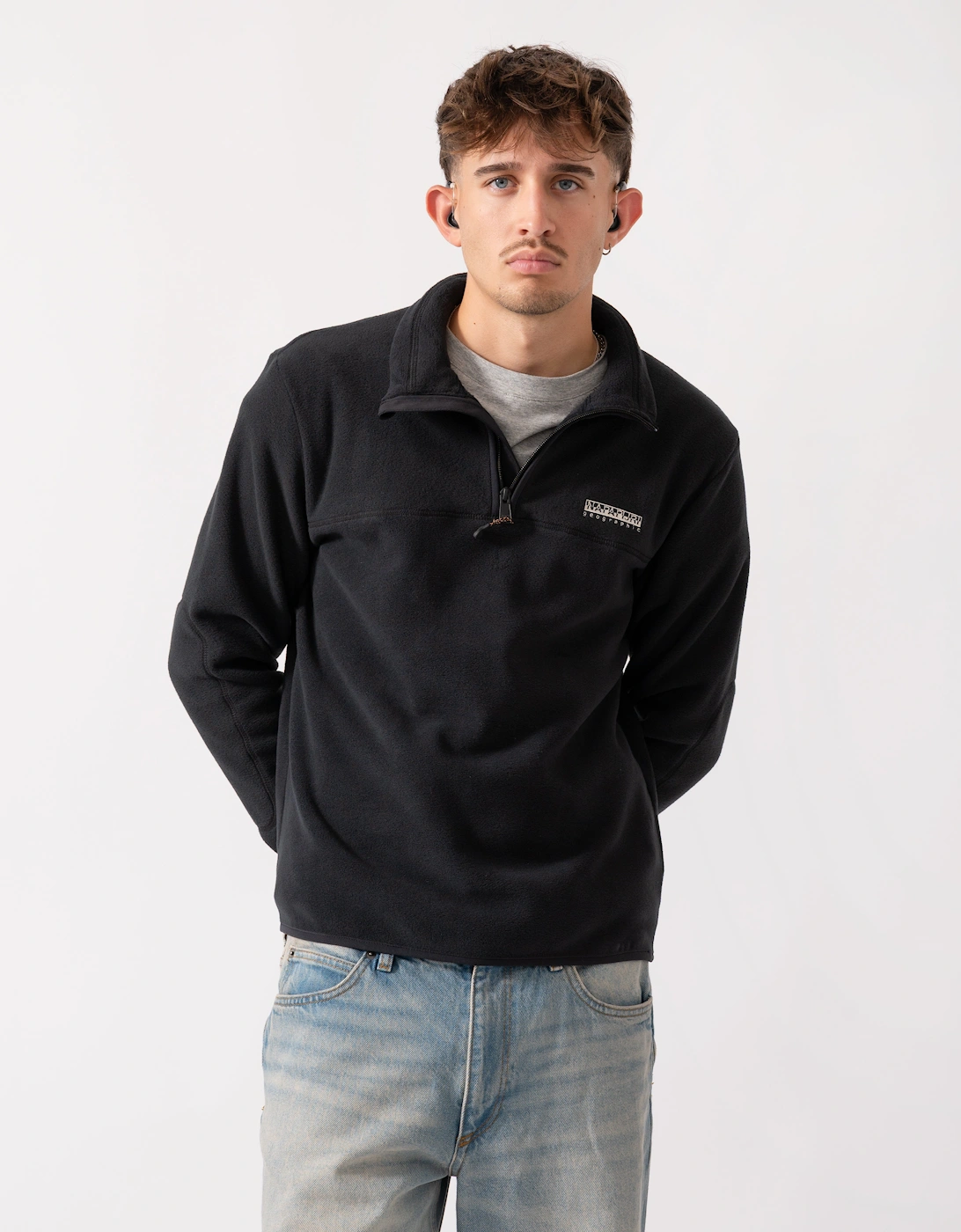 Dergana Mens Half Zip Sweatshirt - Black Beauty 941, 2 of 1