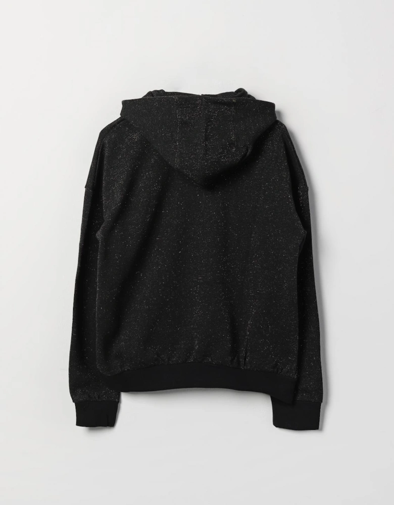 Girls Glitter Hoodie Embellished Logo