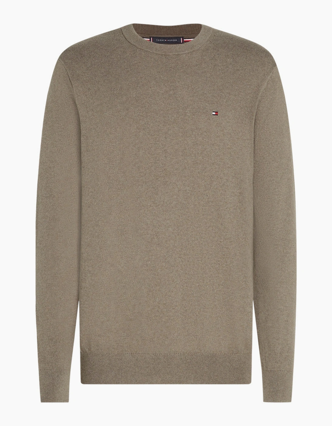 Men's Tommy Hilfiger Crew Neck Sweater with Cashmere HI3 Coastal Taupe - Brown - Size: 40