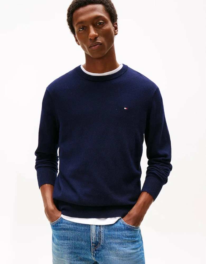Crew Neck Sweater with Cashmere DW5  Desert Sky