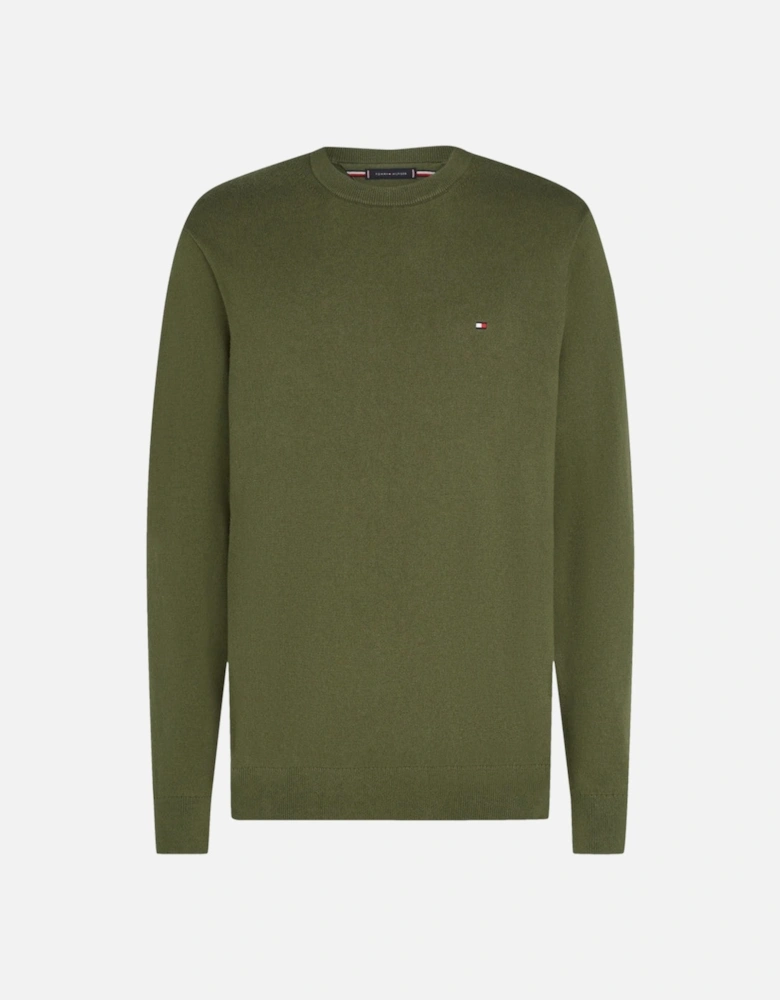 Crew Neck Sweater with Cashmere MT1 Huntsman Green