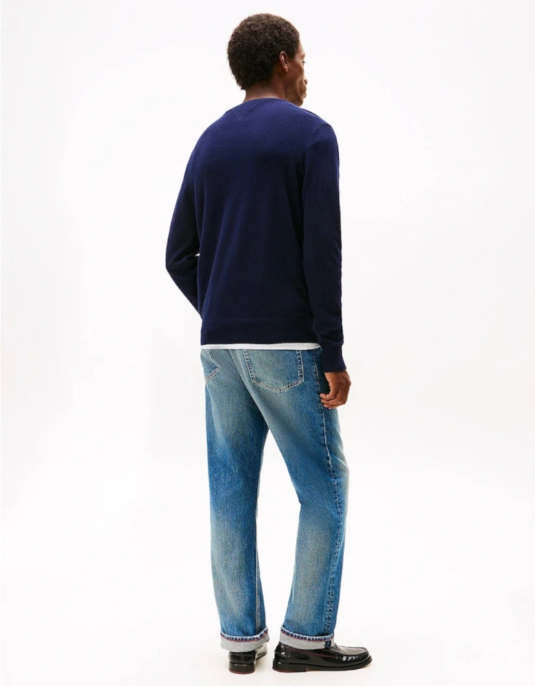 Crew Neck Sweater with Cashmere DW5  Desert Sky