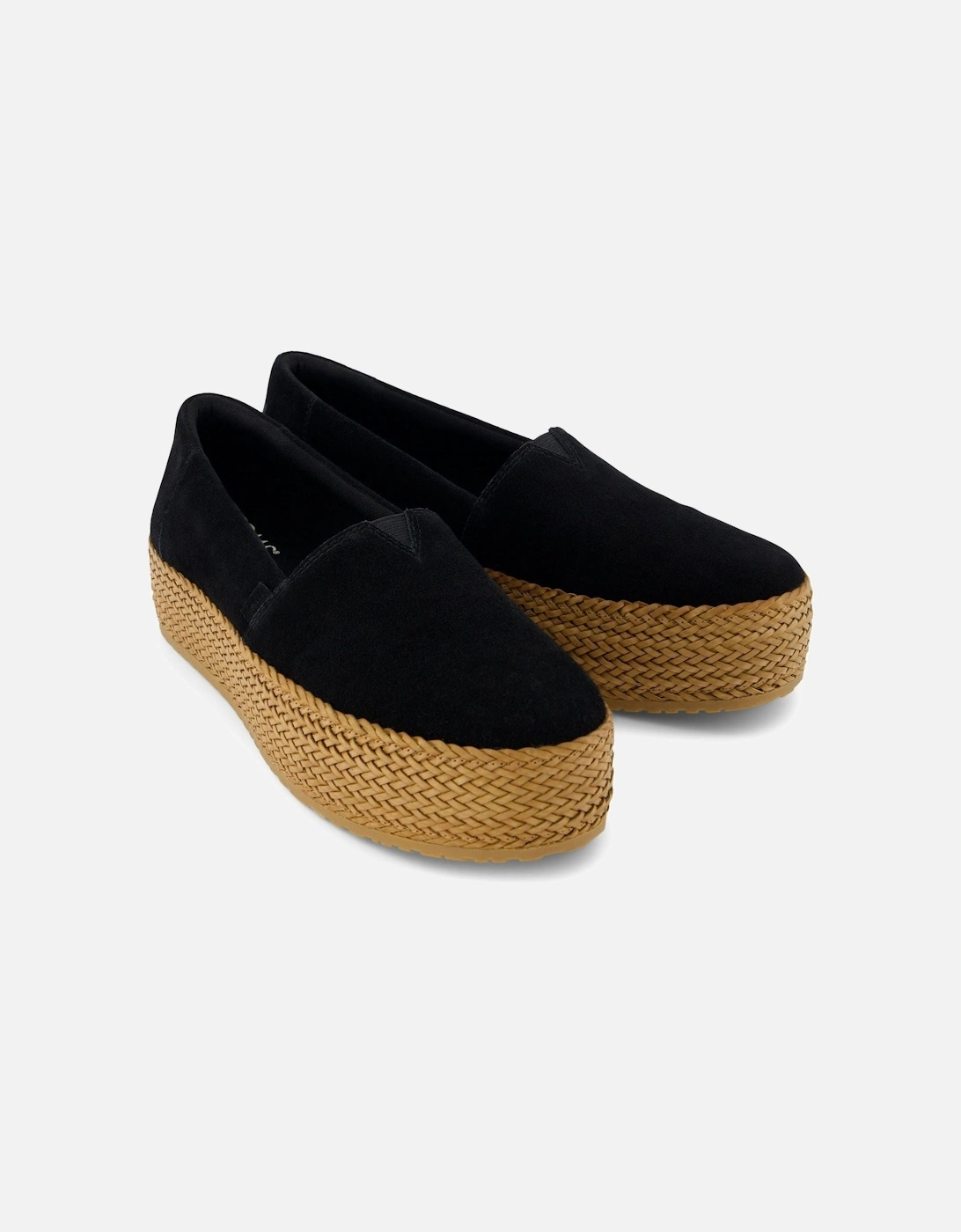 Women's TOMS Valencia Leather Women's Black Espadrilles - Size: 4